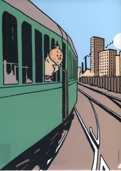 Pochette souple - Tintin en train