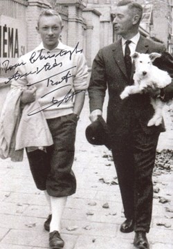 Photo - Jean-Pierre Talbot et Hergé - Dédicace Jean-Pierre Talbot
