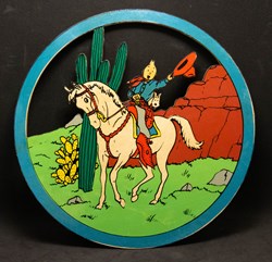 Artiste amateur - Applique en bois - Tintin en Amérique