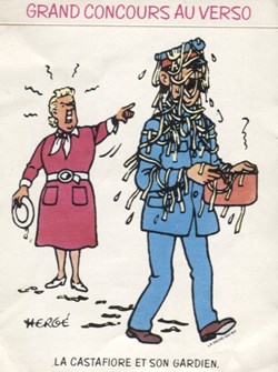 Autocollant - La vache qui rit - 1976 - Castafiore et un garde