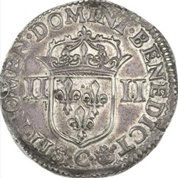 Quart d'écu Louis XIII 1644C AU58