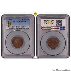 ALLEMAGNE - NASSAU 1 Kreuzer Grand-Duché de Nassau 1861 AKS72