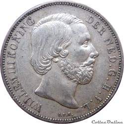 PAYS-BAS 1 Gulden Guillaume III 1865 (Utrecht) KM.19/93