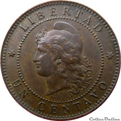 ARGENTINE 1 Centavo 1890 KM.19/32