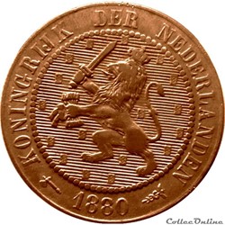 PAYS-BAS 2 1/2 Cents lion couronné 1880 (Utrecht) KM.19/108