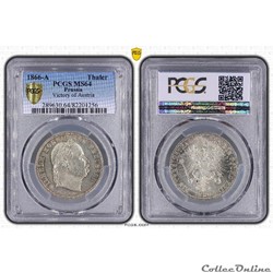 ALLEMAGNE - PRUSSE 1 Thaler Guillaume Ier 1866 A (Berlin) AKS.117