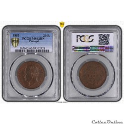 PORTUGAL 20 Réis Louis Ier 1883 Gom.07.02