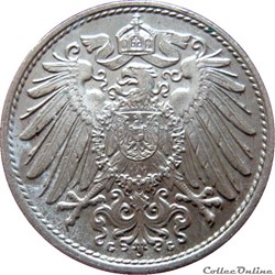 ALLEMAGNE 10 Pfennig aigle héraldique 1899 G (Karlsruhe) KM#12