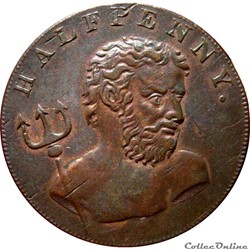 EN VENTE 1/2 Penny Londres (Middlesex) Pêcheries de Baleines Fowler / Neptune 1794 S.306