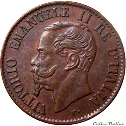 ITALIE 1 Centesimo Victor Emmanuel II 1867 M (Milan) KM19/1.1