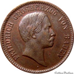 ALLEMAGNE - BADE 1 Kreuzer Frédéric 1856 AKS131