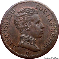 ESPAGNE 1 Centimo Alphonse XIII 1906 SL V (Madrid) KM.20/726