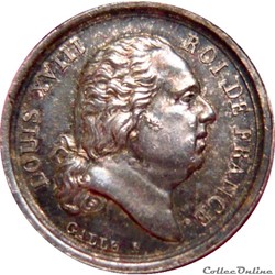 CAROLINE DES DEUX-SICILES Quinaire de Louis XVIII pour le mariage de Ferdinand 1816