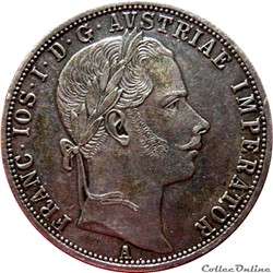 AUTRICHE 1 Florin François-Joseph Ier tête laurée 1860 A (Vienne) KM.19/2219