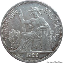 1 Piastre de Commerce 1922 H (Heaton) Lec-Indo299