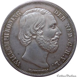 PAYS-BAS 2 1/2 Gulden Guillaume III 1852 (Utrecht) KM.19/82