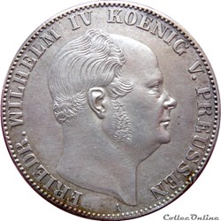 ALLEMAGNE - PRUSSE 1 Thaler Frédéric-Guillaume IV / Aigle 1859 A (Berlin) AKS.78