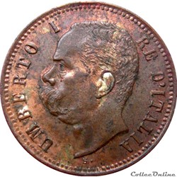 ITALIE 2 Centesimi Humbert Ier 1898 R (Rome) Mont.70