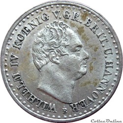 VENDUE 1/12 Thaler Guillaume IV roi de Hanovre 1834 B AKS.71