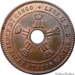 CONGO - ÉTAT INDÉPENDANT DU CONGO 2 Centimes 1888 KM.19/2