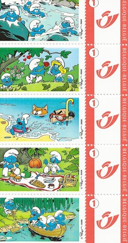 ZZZ - Belgique 2008 Duostamp - Les schtroumpfs