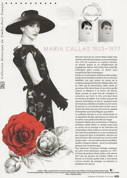 ZZZ 2023 Document philatélique Maria Callas