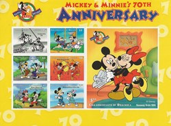 ZZZ Bloc (Dominica) 1998 70ème anniversaire de Mickey