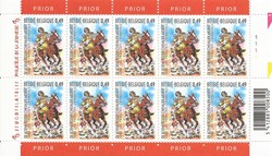 ZZZ - Belgique 2003 feuillet de 10 timbres Chevalier ardent