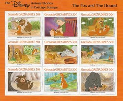 ZZZ Blocs (Grenada Grenadines) 1988 The fox and the hound