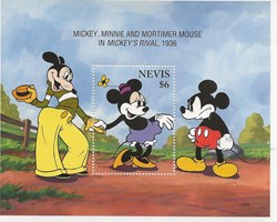ZZZ Bloc (Nevis) 1995 Dessin animé Mickey de 1936