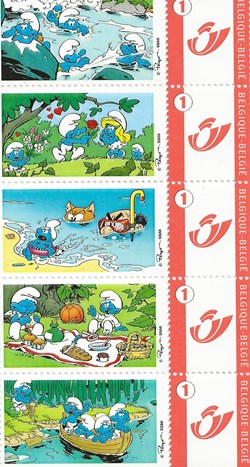 ZZZ - Belgique 2008 Duostamp - Les schtroumpfs