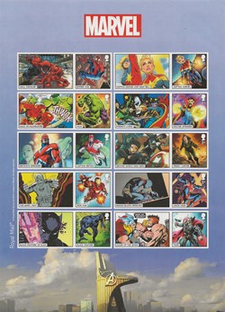 ZZZ - Grande-Bretagne 2019 Bloc autocollant Marvel