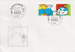 Paris (France) 2013 Les schtroumpfs - La poste suisse à Paris