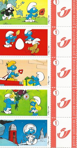 ZZZ - Belgique 2008 Duostamp - Les schtroumpfs