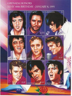 ZZZ Bloc (Grenada) 1995 60ème anniversaire d'Elvis Presley