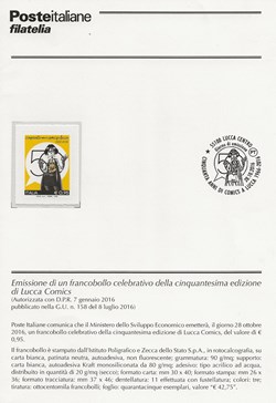 ZZZ - Italie 2016 document philatélique