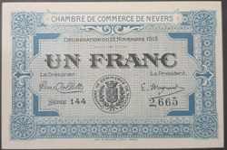 Chambre de commerce de Nevers 1 Francs 1915
