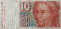 Billet 10 Francs Suisse type Leonhard Euler