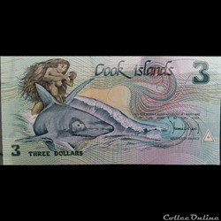 3 Dollars Cook Island ÉMISSIONS DE 1987