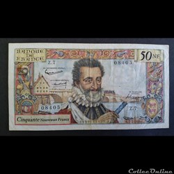 Cinquante Nouveau Francs Henry IV 1959