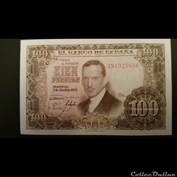 100 Pesetas 1953