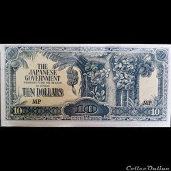 Malaisie 10 Dollars Occupation Japonaise 1942