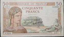50 Francs Cérès Type 1933