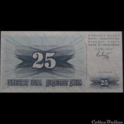 25 Dinara Bosnie-Herzégovine