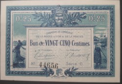 Chambre de commerce de la Roche sur yon et de la Vendée 25 centimes 1916