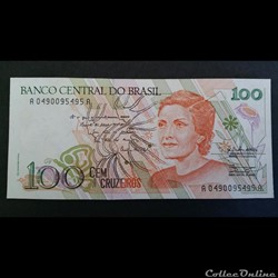 100 Cruzados Novos 1989