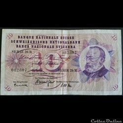 10 Francs Suisse 19-10-1961