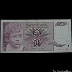 50 Dinara Yougoslavie 1990