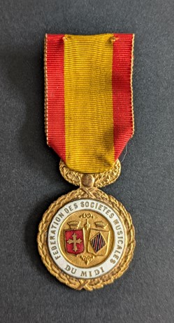 F - médaille de la Fédération des Sociétés Musicales du Midi