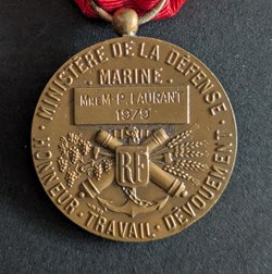 AGD - Médaille d'Honneur du personnel civil du Ministère de la Défense - Marine (N°1)